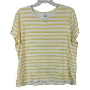 Yellow White Striped Cotton Tee XXL 🔥